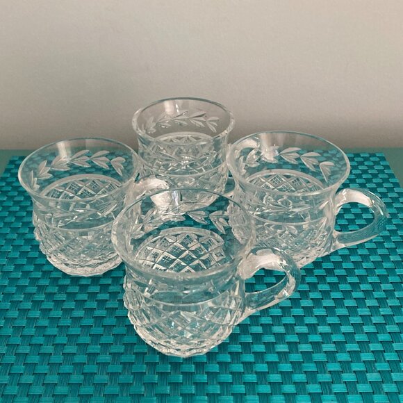 Waterford Crystal Glandore Pattern Punch Cups Set of 4 Vintage